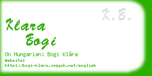 klara bogi business card