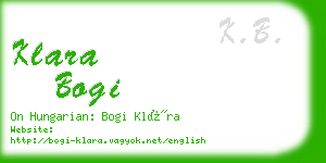 klara bogi business card